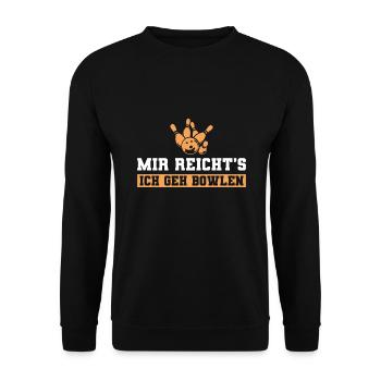 Bowling Ich geh Bowlen Kegeln Bowler - Unisex Pullover - Schwarz - Vorne - Alina (178cm) & Michal (187cm)
