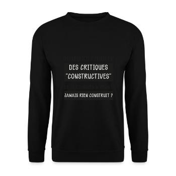Critiques Constructives C'est Pas Pour Moi - Sweat-shirt Unisexe - noir - Devant - Alina (178cm) & Michal (187cm)