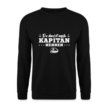 Bootsfahrer Segler Bootsbesitzer Kapitän - Unisex Pullover - Schwarz - Vorne - Alina (178cm) & Michal (187cm)