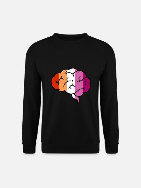 Cerveau lesbien Orange Rose Fierté lesbienne - Sweat-shirt Unisexe - noir