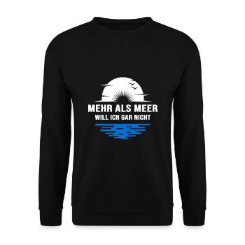 meer meerweh küstenkind moin moin heimathafen - Unisex Pullover - Schwarz - Vorne - Alina (178cm) & Michal (187cm)