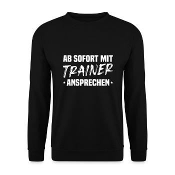 Trainer Ausbildung bestanden Fußballtrainer - Unisex Pullover - Schwarz - Vorne - Alina (178cm) & Michal (187cm)
