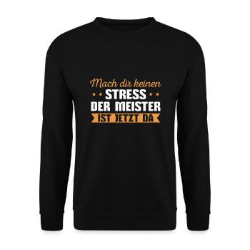 Meisterprüfung bestanden Spruch Meister - Unisex Pullover - Schwarz - Vorne - Alina (178cm) & Michal (187cm)