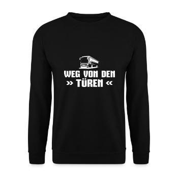 Schulbus Weg von den Türen Busfahrer - Unisex Pullover - Schwarz - Vorne - Alina (178cm) & Michal (187cm)