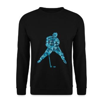 Eishockey Eis Hockey Wintersport Winter Geschenk - Unisex Pullover - Schwarz - Vorne - Alina (178cm) & Michal (187cm)