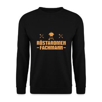Barbecue Röstaromen Fachmann Grill - Unisex Pullover - Schwarz - Vorne - Alina (178cm) & Michal (187cm)