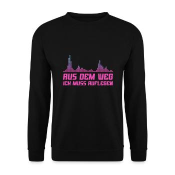 Aus dem Weg ich muss auflegen DJ - Unisex Pullover - Schwarz - Vorne - Alina (178cm) & Michal (187cm)