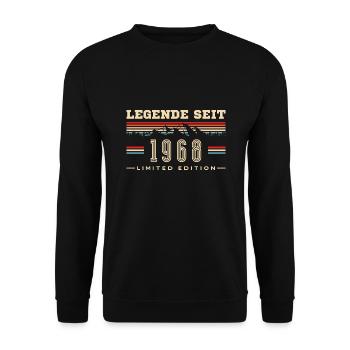1968 geboren Vintage 55er Geburtstag Geschenk - Unisex Pullover - Schwarz - Vorne - Alina (178cm) & Michal (187cm)