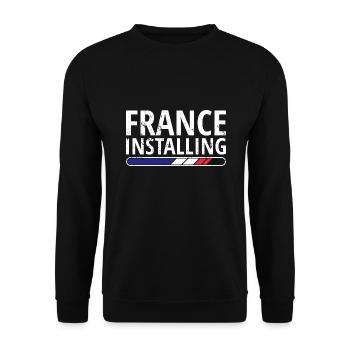 Drapeau France look usé drapeau français - Sweat-shirt Unisexe - noir - Devant - Alina (178cm) & Michal (187cm)