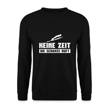Skispringer Schanze ruft Wintersport Skispringen - Unisex Pullover - Schwarz - Vorne - Alina (178cm) & Michal (187cm)