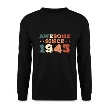 80er 1943 Jahrgang Papa 80. Geburtstag - Unisex Pullover - Schwarz - Vorne - Alina (178cm) & Michal (187cm)