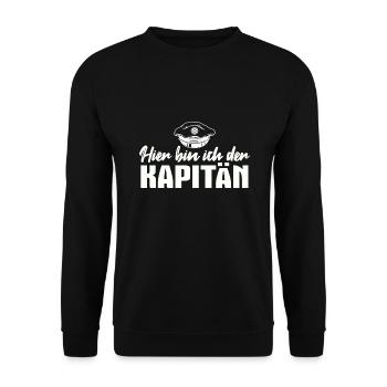 Segler Kapitän Bootsbesitzer - Unisex Pullover - Schwarz - Vorne - Alina (178cm) & Michal (187cm)