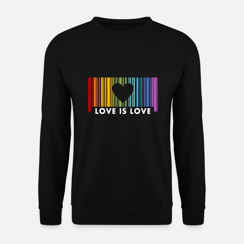 Liebe ist Liebe Regenbogen Barcode - Unisex Pullover - Schwarz