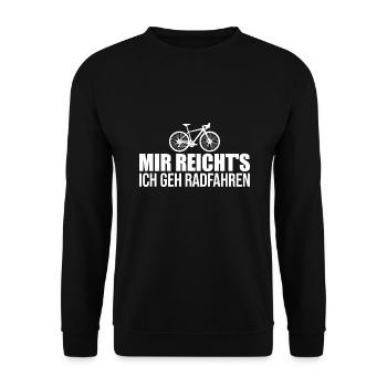 Radsport Fahrrad Humor Geschenk - Unisex Pullover - Schwarz - Vorne - Alina (178cm) & Michal (187cm)