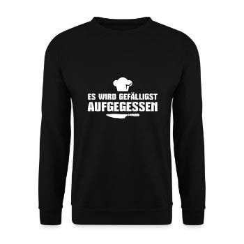 Kochmütze Kochen Hobbykoch Köchin Koch - Unisex Pullover - Schwarz - Vorne - Alina (178cm) & Michal (187cm)