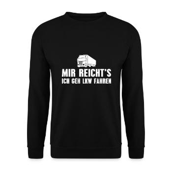 Fernfahrer Kraftfahrer Lkw Fahrer - Unisex Pullover - Schwarz - Vorne - Alina (178cm) & Michal (187cm)
