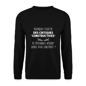 Retraité Homme Et Femme Expression Carrière - Sweat-shirt Unisexe - noir - Devant - Alina (178cm) & Michal (187cm)