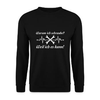 Schrauben Tuning Autoschrauber Kfz Mechaniker - Unisex Pullover - Schwarz - Vorne - Alina (178cm) & Michal (187cm)