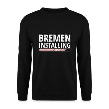 Bremen Flagge Bremer Fahne - Unisex Pullover - Schwarz - Vorne - Alina (178cm) & Michal (187cm)
