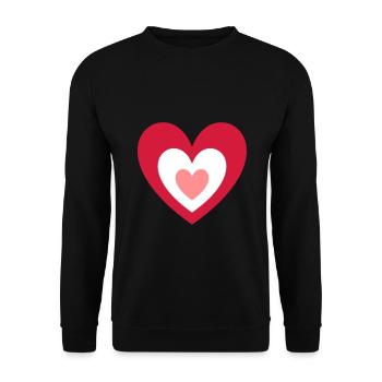 ★ Design colors changeable ★ Three hearts on top of each other - Unisex Sweatshirt - black - Front - Alina (178cm) & Michal (187cm)