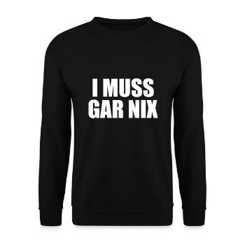 I Muss Gar Nix Schwabe Schwäbisch - Unisex Pullover - Schwarz - Vorne - Alina (178cm) & Michal (187cm)