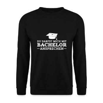 Bachelor Abschluss Bestandene Bachelorprüfung - Unisex Pullover - Schwarz - Vorne - Alina (178cm) & Michal (187cm)