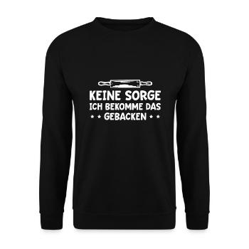Backen Hobby Bäckerin - Unisex Pullover - Schwarz - Vorne - Alina (178cm) & Michal (187cm)