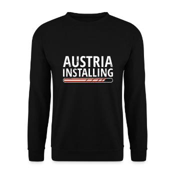 Austria Flag Austria Austrian Flag AT - Unisex Sweatshirt - black - Front - Alina (178cm) & Michal (187cm)