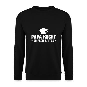 Papa kocht einfach spitze Vatertag Geschenk - Unisex Pullover - Schwarz - Vorne - Alina (178cm) & Michal (187cm)