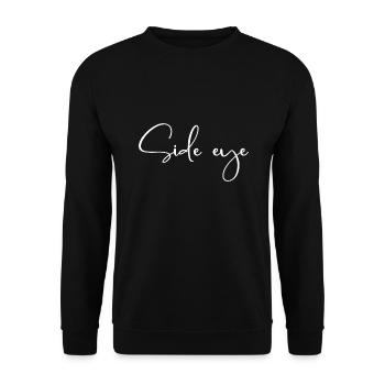 Side eye - Jugendwort - Unisex Pullover - Schwarz - Vorne - Alina (178cm) & Michal (187cm)