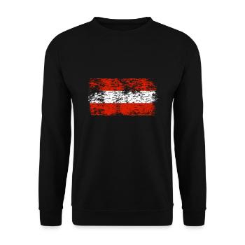 Austria Flag Austria Austrian Flag AT - Unisex Sweatshirt - black - Front - Alina (178cm) & Michal (187cm)