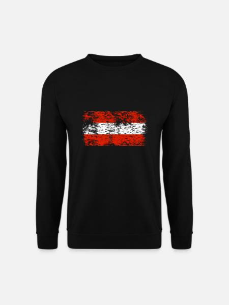 Österreich Flagge Austria Österreichische Fahne AT - Unisex Pullover - Schwarz