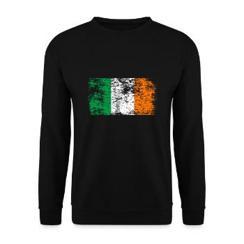 Ireland Flag Vintage Irish Flag Dublin - Unisex Sweatshirt - black - Front - Alina (178cm) & Michal (187cm)
