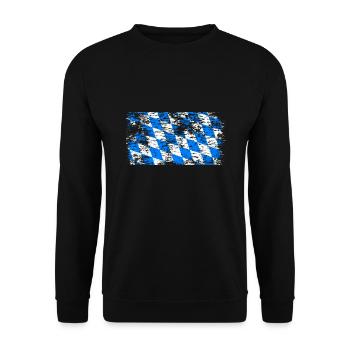 Bavaria Flag Used Look Bavarian Flag Vintage - Unisex Sweatshirt - black - Front - Alina (178cm) & Michal (187cm)