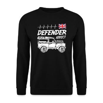 Landy Rover Defender Addict - Unisex Sweatshirt - black - Front - Alina (178cm) & Michal (187cm)