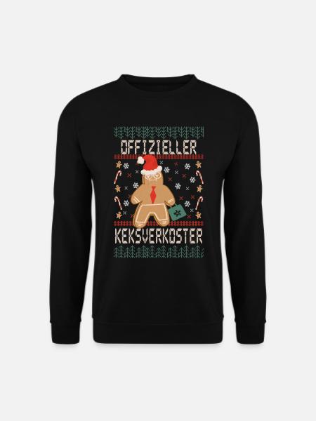 Lustiger Lebkuchenmann Weihnachten Pullover - Unisex Pullover - Schwarz