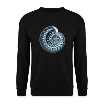 Spirale de Fibonacci, coquille, escargot, phi, symbole - Sweat-shirt Unisexe - noir - Devant - Alina (178cm) & Michal (187cm)