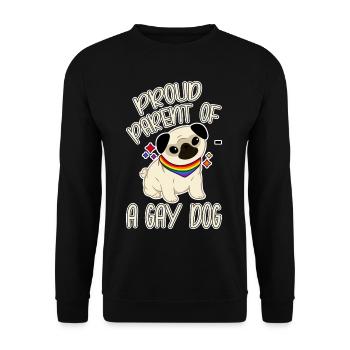 Proud Parent Of A Gay Dog - Unisex Pullover - Schwarz - Vorne - Alina (178cm) & Michal (187cm)