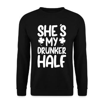 Elle est ma moitié ivre 4 - Sweat-shirt Unisexe - noir - Devant - Alina (178cm) & Michal (187cm)