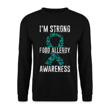 Je suis fort, Sensibilisation aux allergies alimentaires 3 - Sweat-shirt Unisexe - noir - Devant - Alina (178cm) & Michal (187cm)