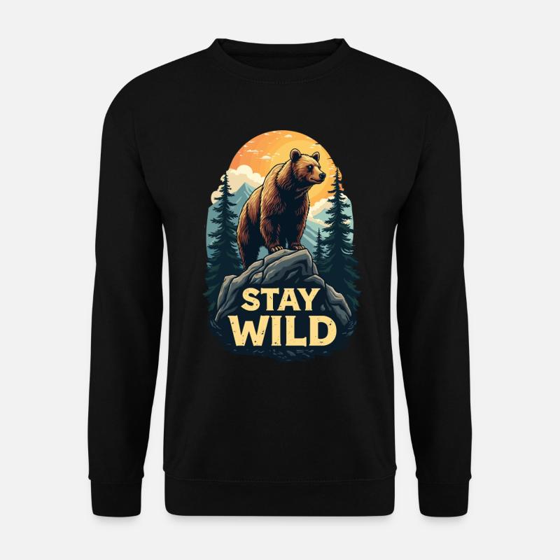 Bear Stay Wild - Unisex Sweatshirt - black