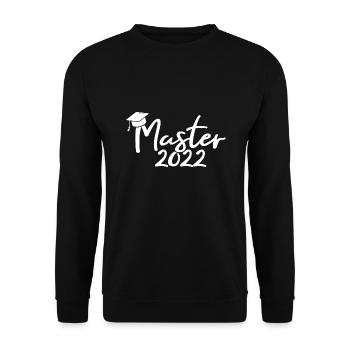 Master 2022 Uni Absolvent Masterprüfung - Unisex Pullover - Schwarz - Vorne - Alina (178cm) & Michal (187cm)