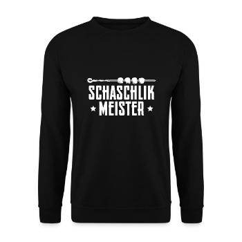 Schaschlik Meister Grill BBQ Grillen - Unisex Pullover - Schwarz - Vorne - Alina (178cm) & Michal (187cm)