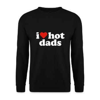 Ich liebe Hot Dads - Unisex Pullover - Schwarz - Vorne - Alina (178cm) & Michal (187cm)