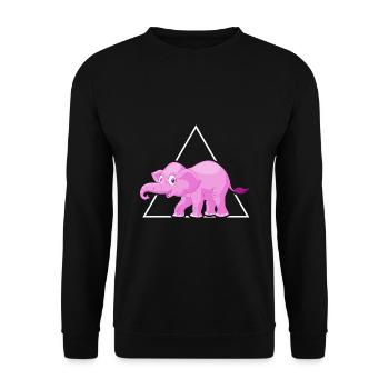 Elefanten Dickhäuter rosa Elefant im Porzelanladen - Unisex Pullover - Schwarz - Vorne - Alina (178cm) & Michal (187cm)