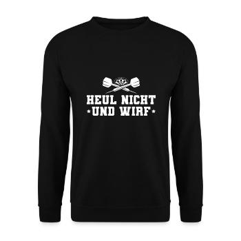 Dart Heul nicht und wirf Dartspieler - Unisex Pullover - Schwarz - Vorne - Alina (178cm) & Michal (187cm)