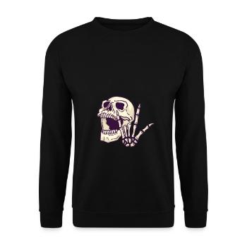 Skull Skull Rock n Roll signe - Sweat-shirt Unisexe - noir - Devant - Alina (178cm) & Michal (187cm)