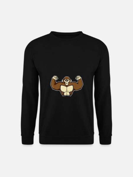 Muskel Affe Gorilla Shirt für Kinder - Unisex Pullover - Schwarz