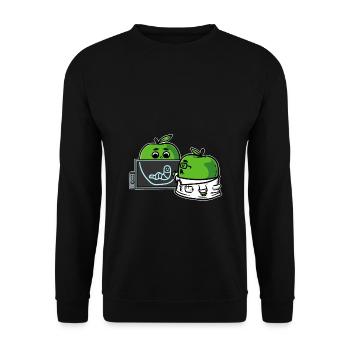 Apple doctor the patient x-rays with worm - Unisex Sweatshirt - black - Front - Alina (178cm) & Michal (187cm)
