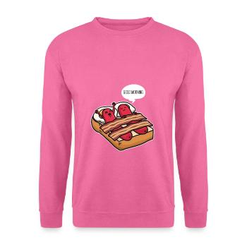 Bonjour petit déjeuner oeufs saucisses toast au bacon - Sweat-shirt Unisexe - rose - Devant